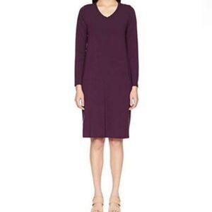 Eileen Fisher Purple Viscose Jersey Knit Dress Med Minimalist Stretch Lagenlook